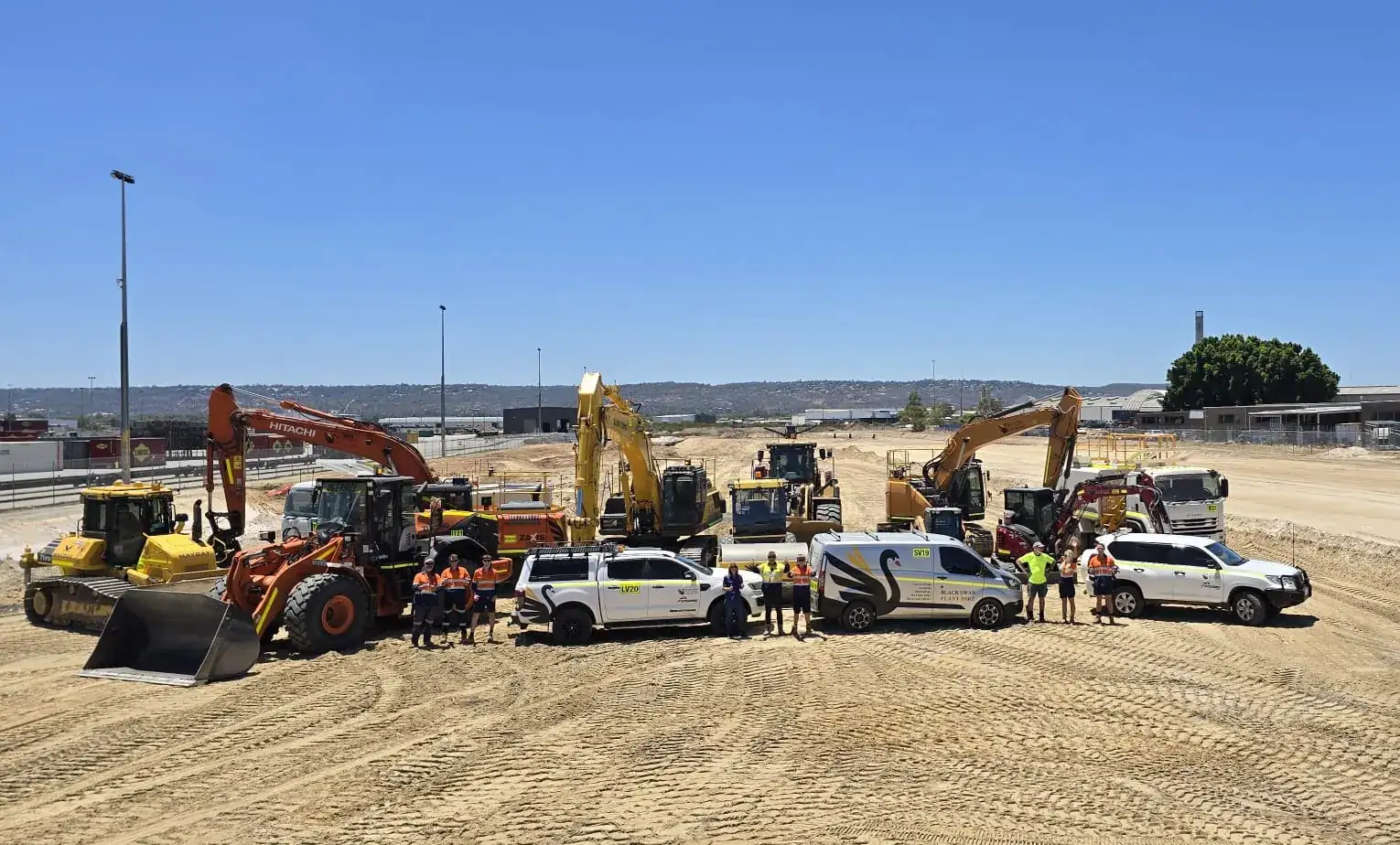 Black Swan Plant Hire excavator fleet in Western Australia